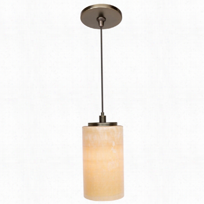 Transitional Onyx Cylinder Br Onze Lbl Monopoint Pendant Light