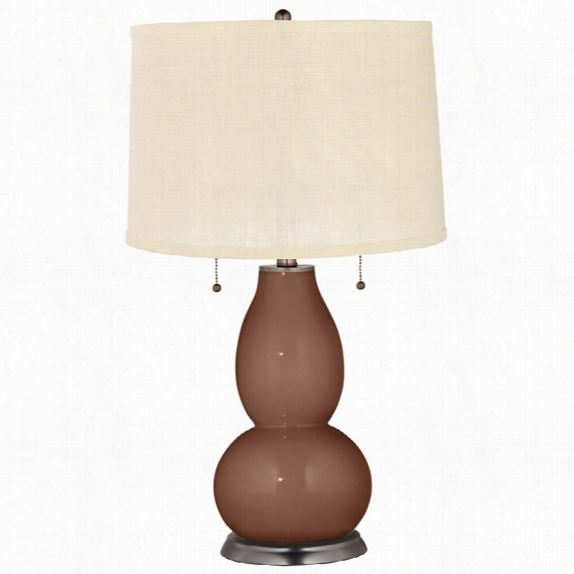 Transitional Rugged Bown Cream Burlap Fulton Adjustable Table Lamp