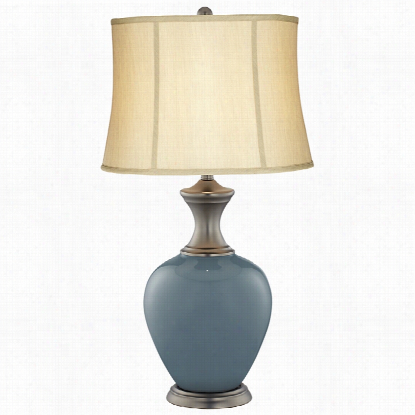 Transitional Smoky Blue Alison Glass 31 1/2-inch-h Table Lamp