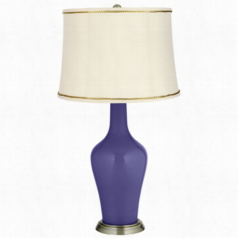 Transitional Valiant Violet Brass Tale Lamp With President's Braid Rebuke