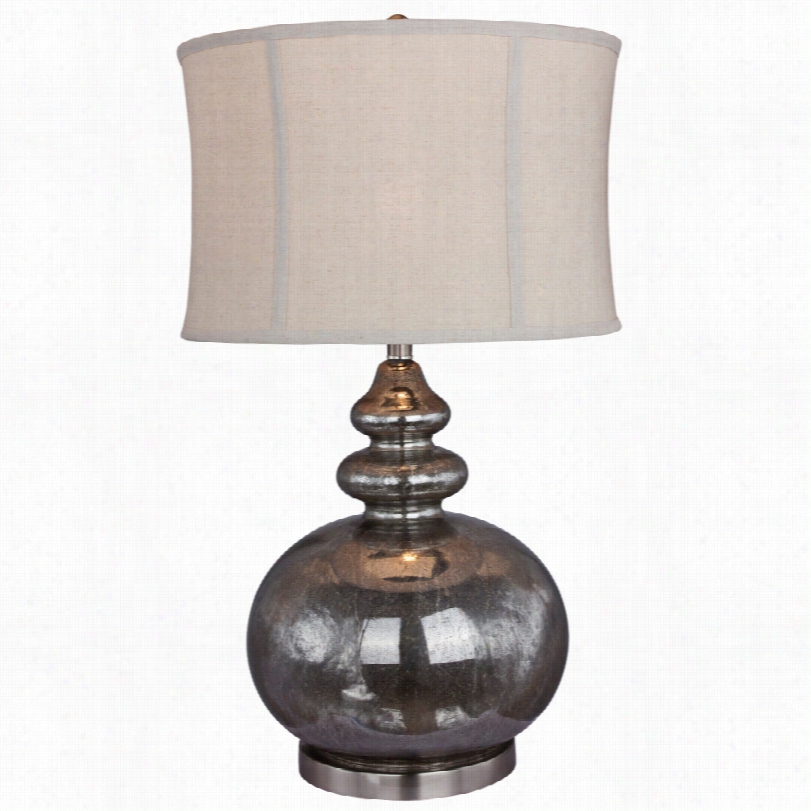 Contemporary Alamance Brown And Brushed Steel  Glass 30-inch-h Table Lamp