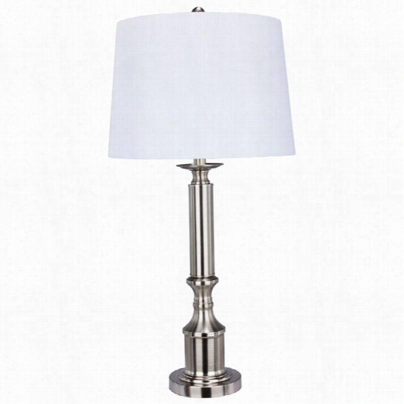 Cotemporary Askia Brushed Steel Metal 220 1/2-inch-h Table Lamp