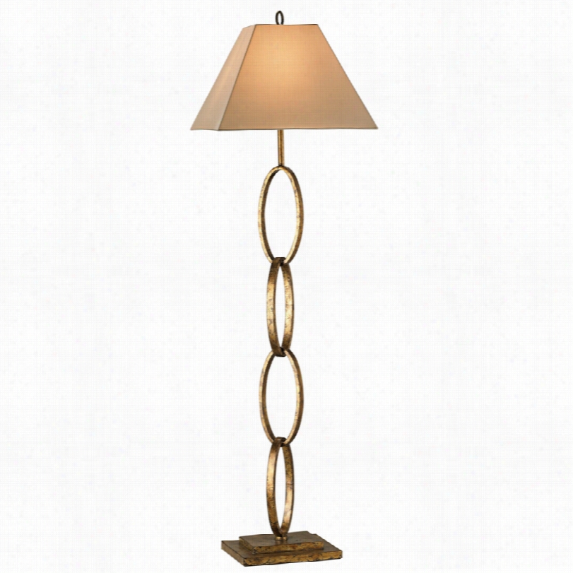 Contemporary Bangle Gold Leaf Chain Currey And Company Floor Lamp