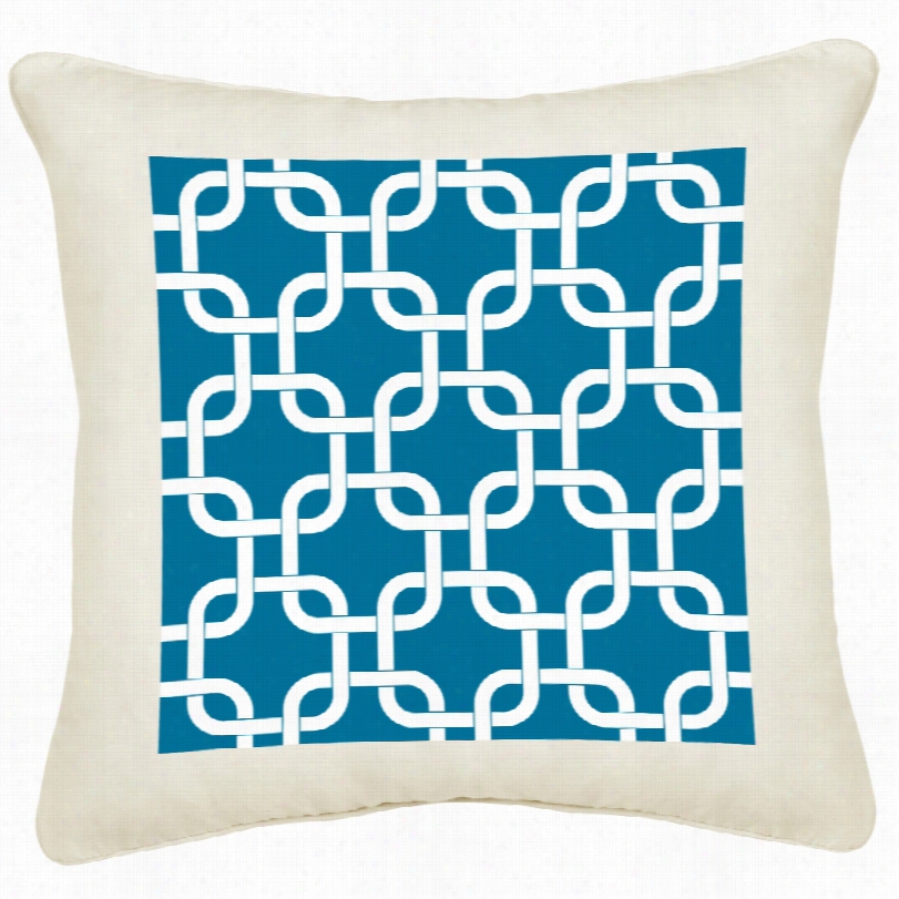 Contemporary Dismal Lattice 18-inch Cream Canvas Pillow