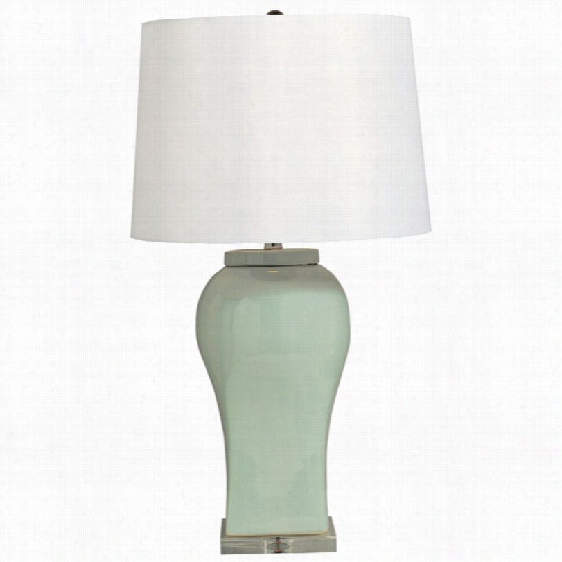 Contemporary Boulevard Celadon Green Porcelain Port 68 Table Lamp