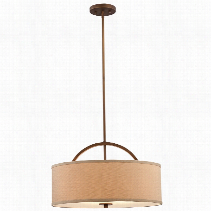 Cotemporarry Brushed Btonze With Linen Shade Contemporary Pendant Light