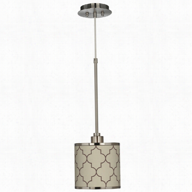 Contemporary Brushed Steel With Tangiertaupe Mini Pendant Light