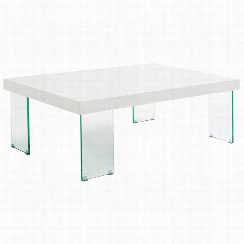 Contemporary Cabrio Clear  Glass Legs Rectangular Cofffee Stand 