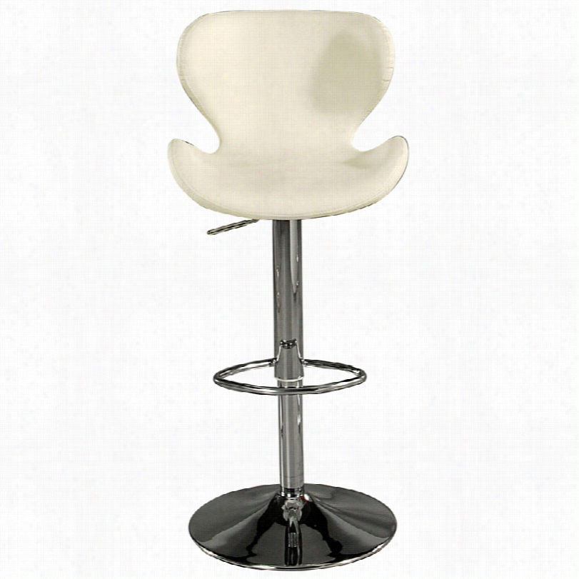 Contemporary Cagliari Ivory 19-inch-w Hydraulic Adjustable Stool