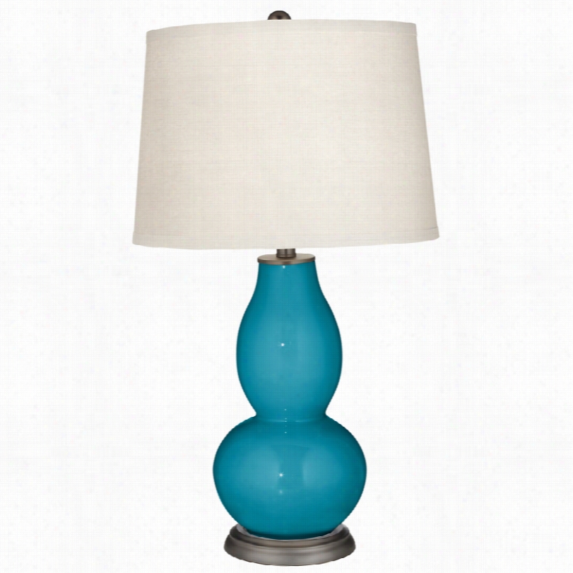 Conteemporary Caribbean Sea Double Gourdd 29 1/2-inch-h Table Lamp