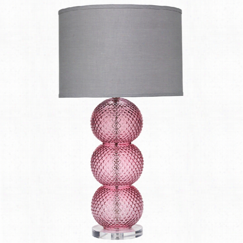 Contemporary Champagne Rose Glass  Jamie Young 31-inch-h Table Lamp