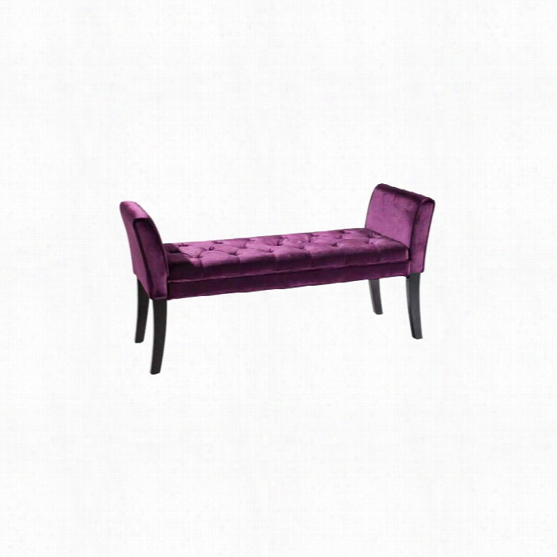 Contemporary Chatham  Velvet Purple Upholstered Tufted 53 1/4-inc H-w Long Seat