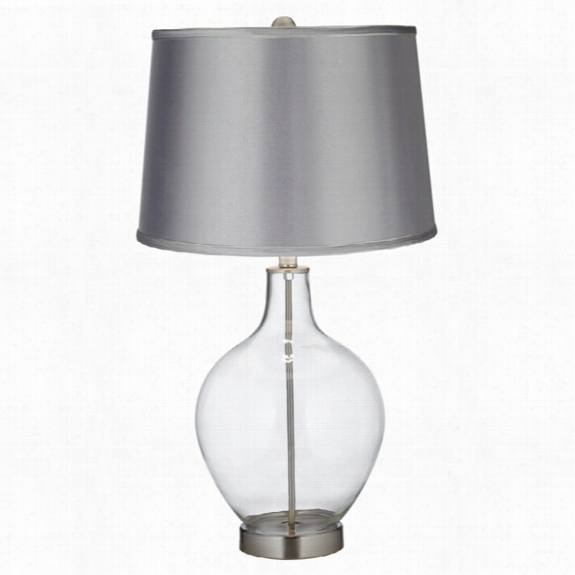 Contemporayr Clear Fillable Light Hoary Shade Color Plus Ovo Table Lamp