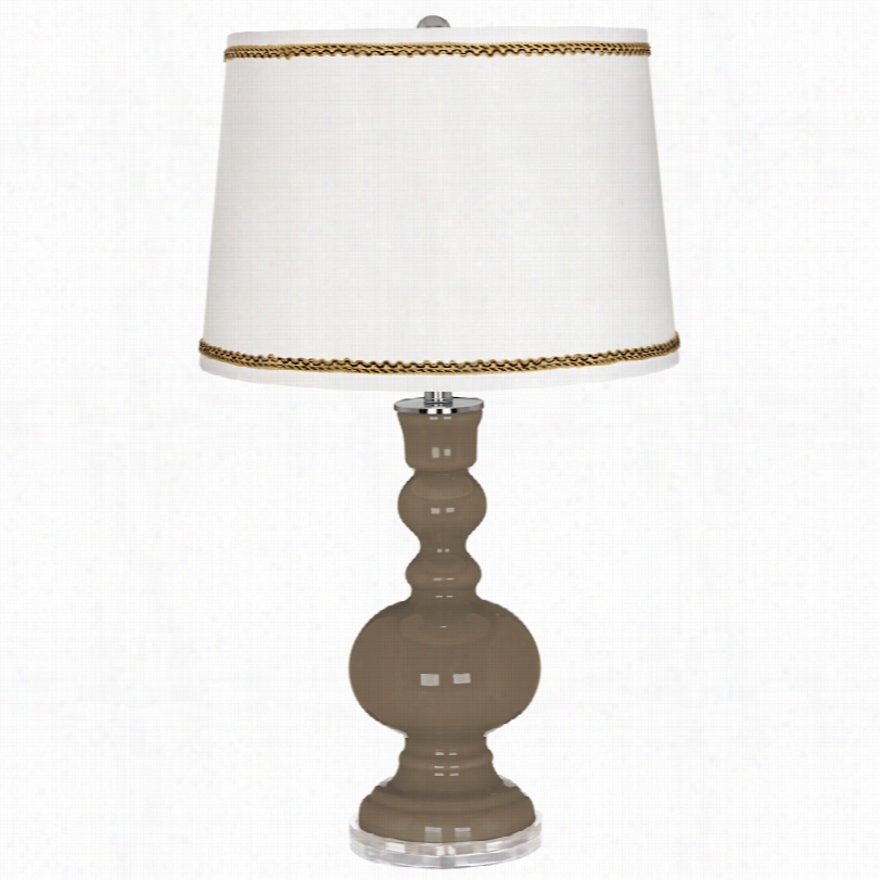 Contemporary Cobble Brown Apotecary Table Lamp With Twist Scroll Trim