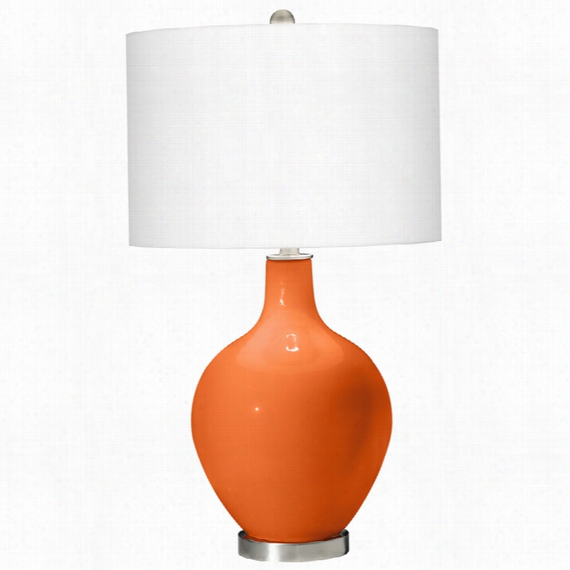 Contemporary Color Plus Inivgorate Orange Ovo 28 1/2-inch-h Flat Lamp