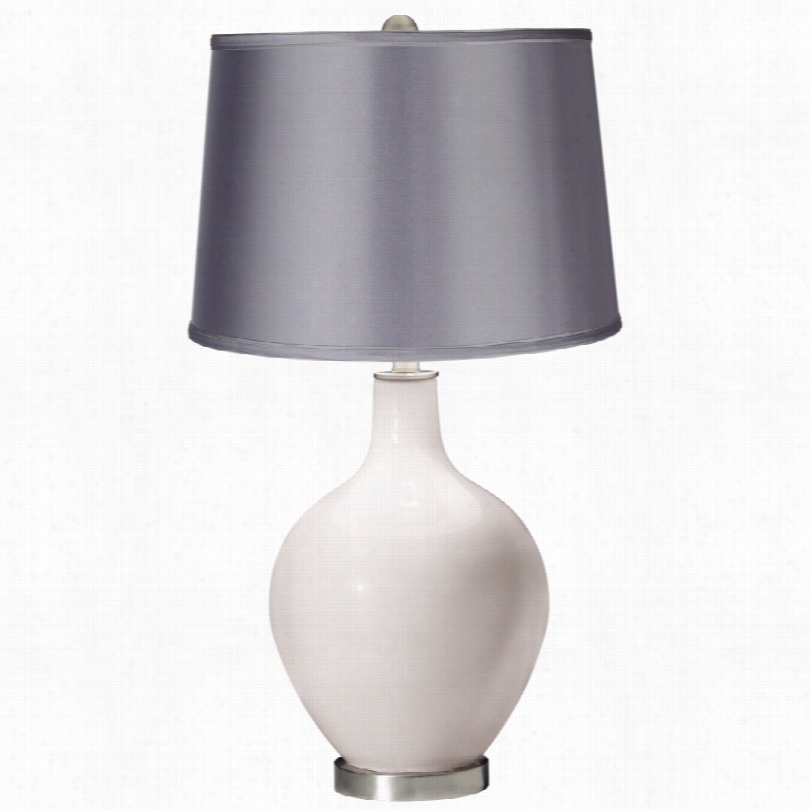 Contemporary Color Plus Ovo Mart White With Light Grayshaed Table Lamp