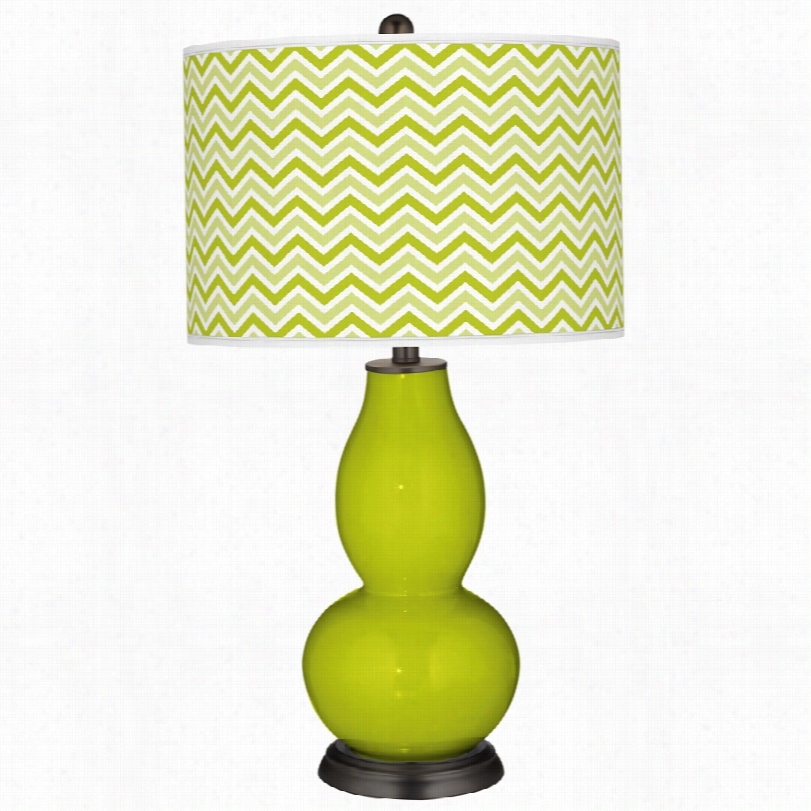 Contemporary Color Plus Pastel Green With Double Gourd Glasss Table Lamp