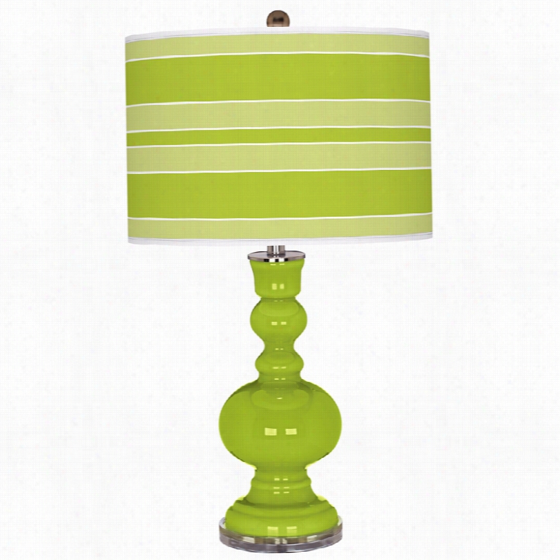Contemporary Color Plus Tender Witu Shoots Bold Stripe Shad E Table Lamp
