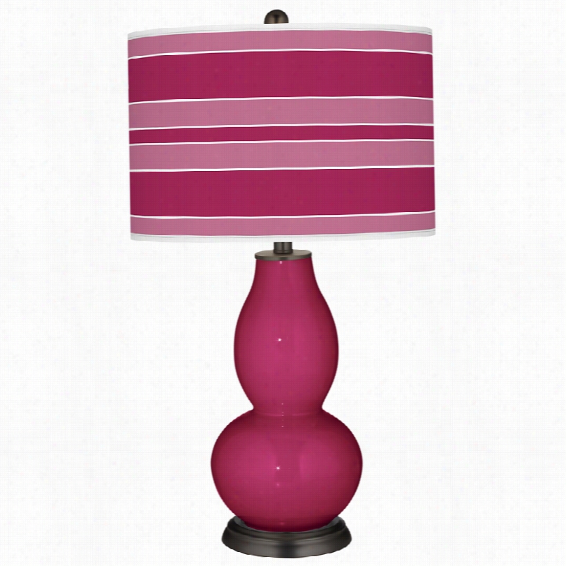 Contemprary Color Plus Viavcious With Bold Stripe Art Shade Table Lamp