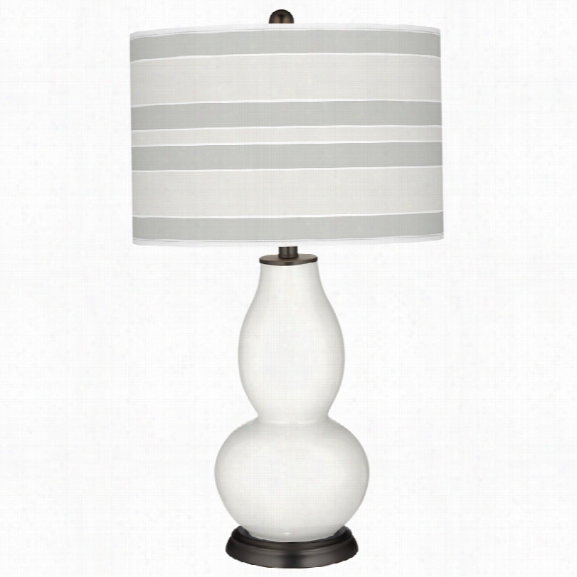 Contemporary Colorp Lus Winter White Bold Stripe 29 1/2-inch-h Table Lamp