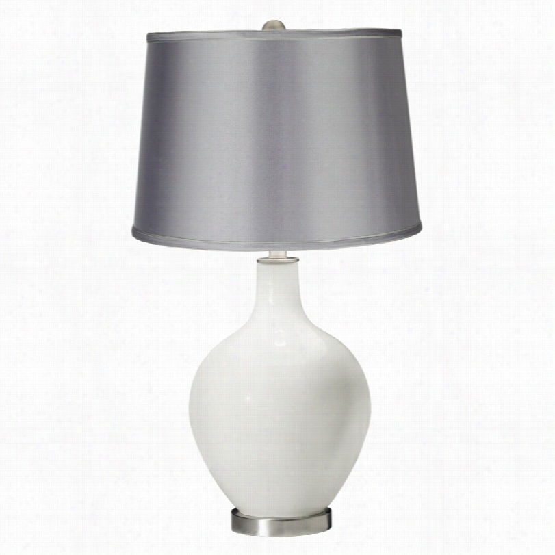 Contemporary Copo Rplus Winter Pure Wwith Satin Light Gray Ovo Table Lamp