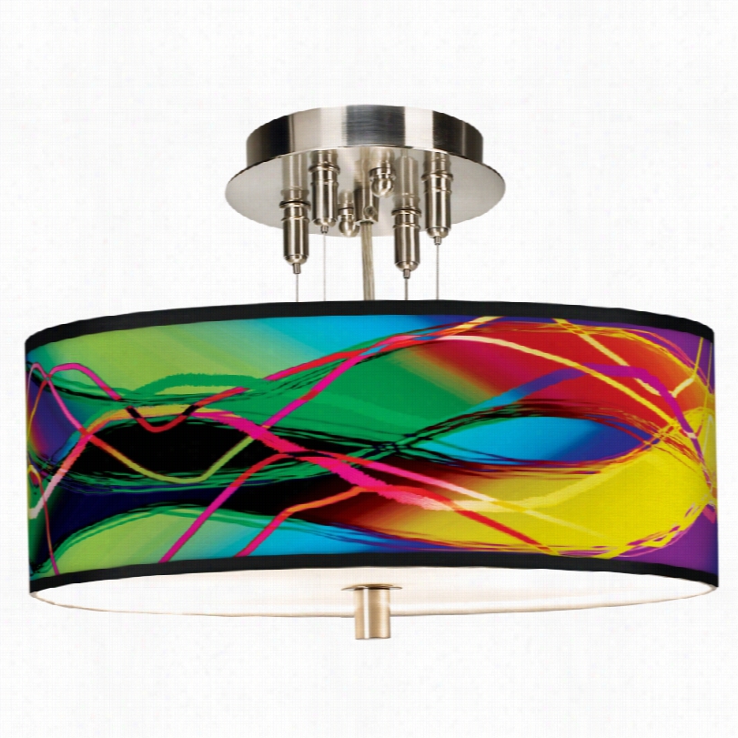 Contemporary Colors In Motion Light Shade Brushed Steel Eciling Light