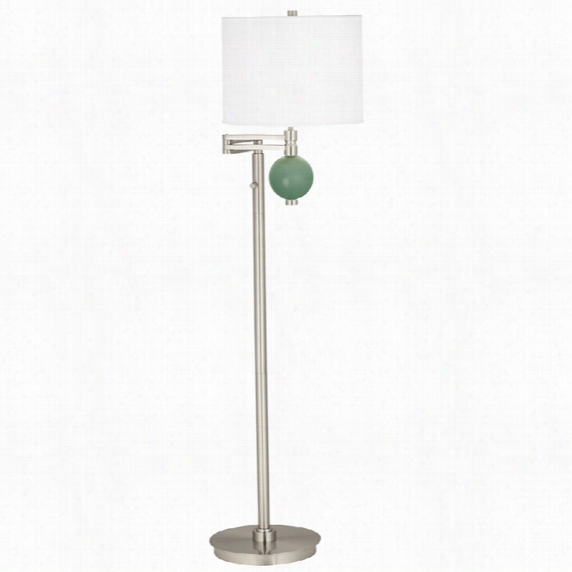 Contemporary Comfrey Green Niko 58-inch-hh Swnig Arm Floor Lamp