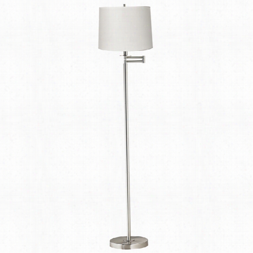 Contemporary Contemporary Brushed Nickel Swing Ar M Fl Oor Lamp