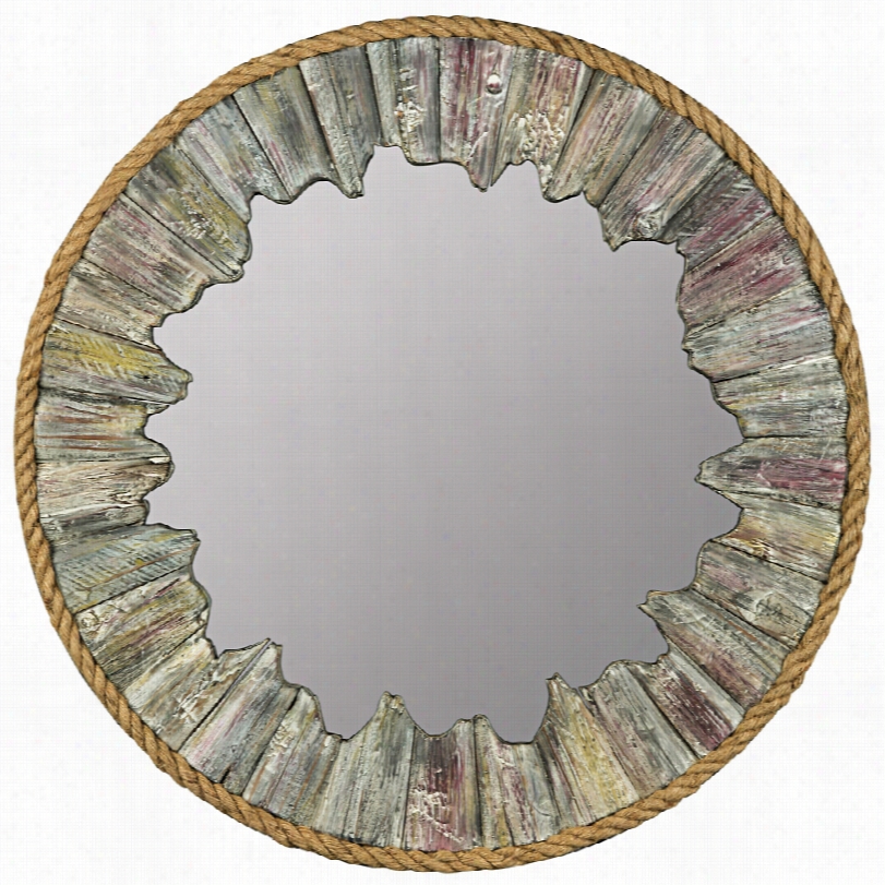 Contemporary Coope Classcis Tefo Driftwood Round Mirror-31 1/4x31 1/4