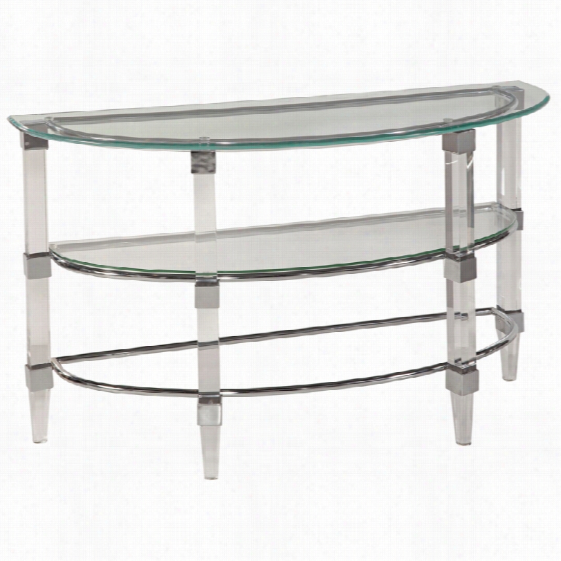 Contemporary Cristal Chrome And Acrylic Demil Une Co Nsole Table-46-inch-w