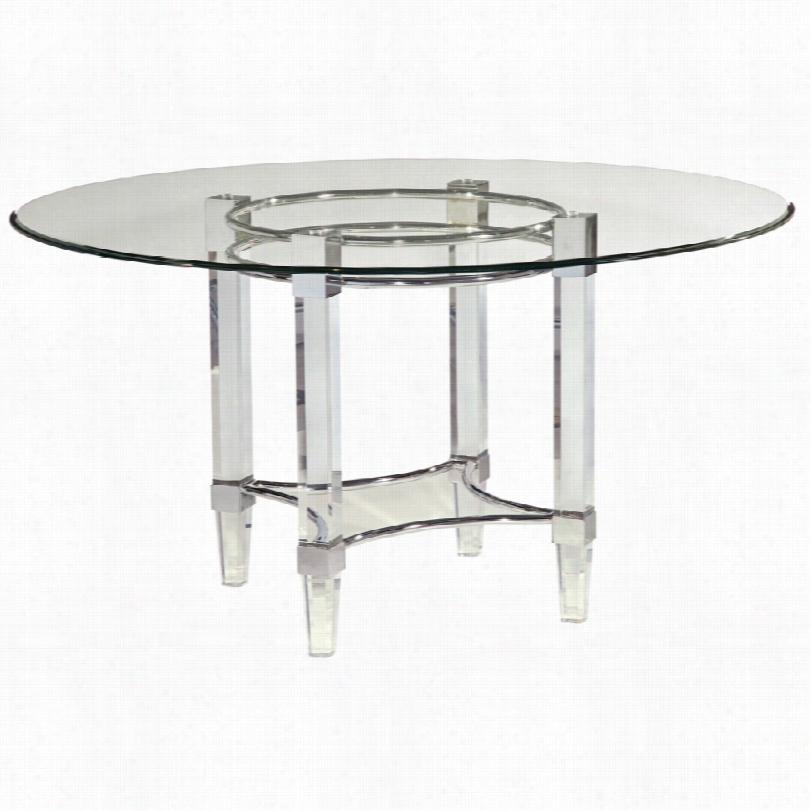 Contemporray Cristal Chrome And Acrylic Round Dining Ta Ble -54-inches-w