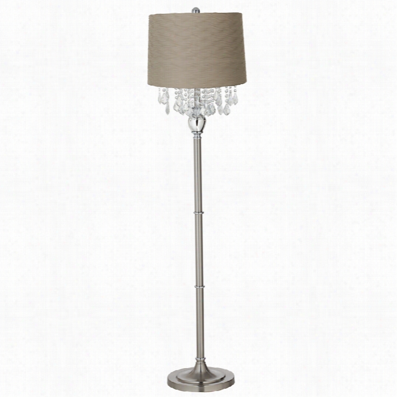 Contemporary Crystals Aupe Wave Pleat Shade 62 1/2-inch-h Floor Lamp