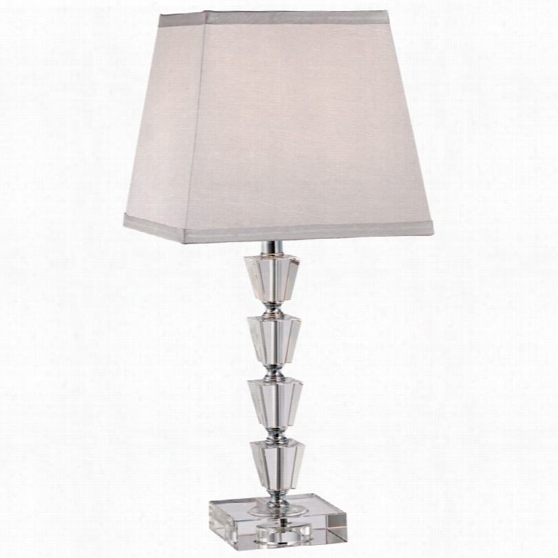 Contemporary Deco Gray Shade Crystal 18-inch-h Table Lamp