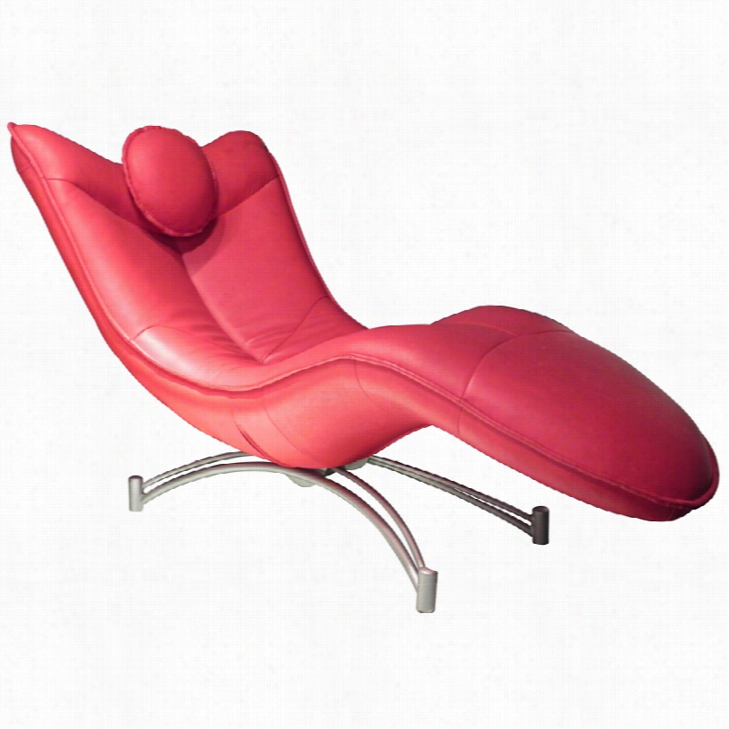 Contemporary Dream Red Leathsrette Contemporary Chaise