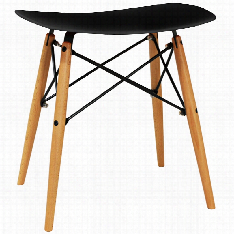 Contemporary Durango Hardwood Compact Black Saddle Stool