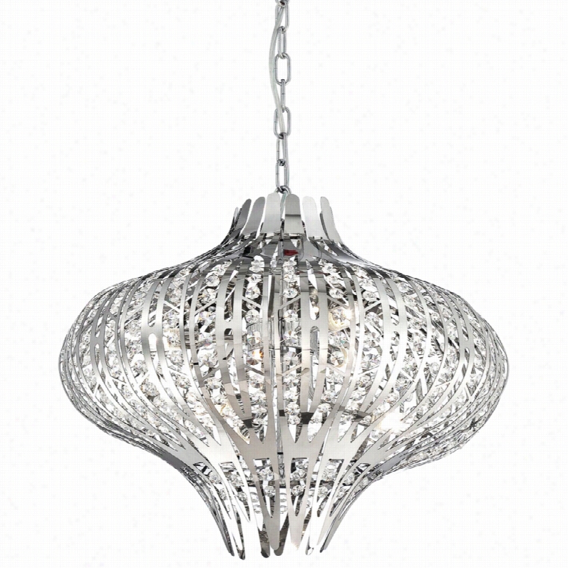 Contemporary Eurofase Monic 18 1/2-inch-w 6-light Chrome Chandelier