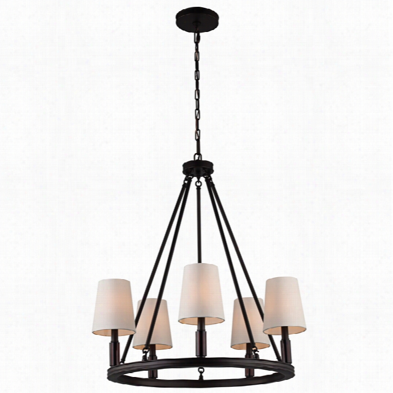 Contemporary Feiss Lismore Oil-rubbed  Bronze 28 1/4-incu-w Chandelier