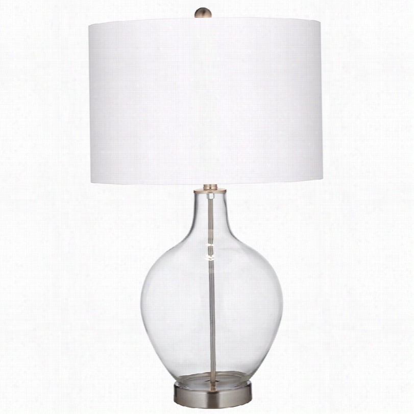 Contem Porary Fillabl E Clear Glass 28-inch-h Ovo  Table Lamp