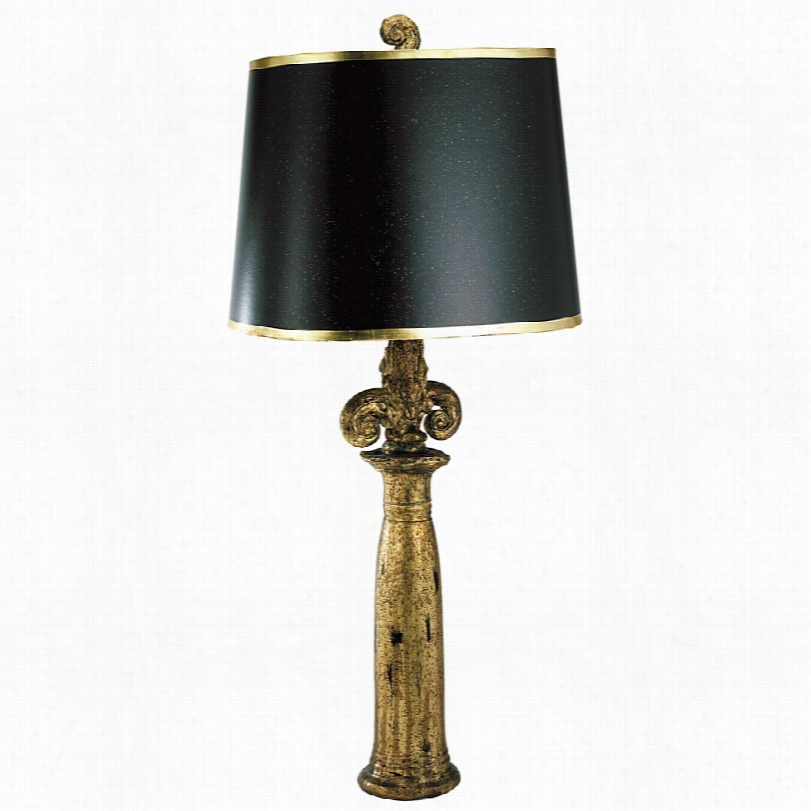 Contemporary Flambeau Teche Distteessed Gold 32 1/2-inch-h Table Lamp