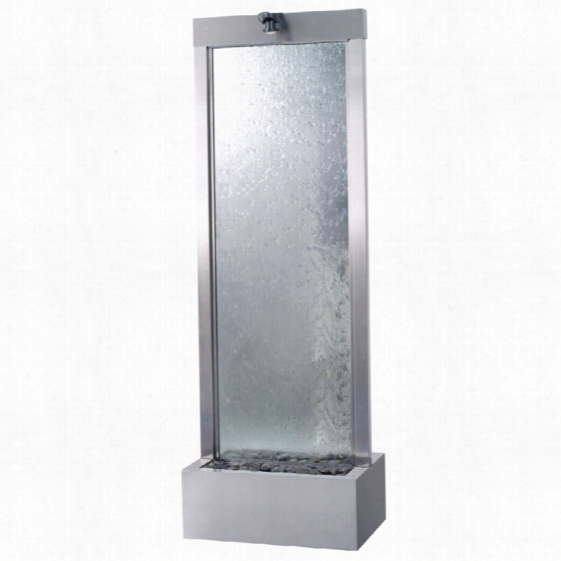 Contemporarh Gardenfall Led 90-inch Glass Indoor/outdoor Steel Fountain