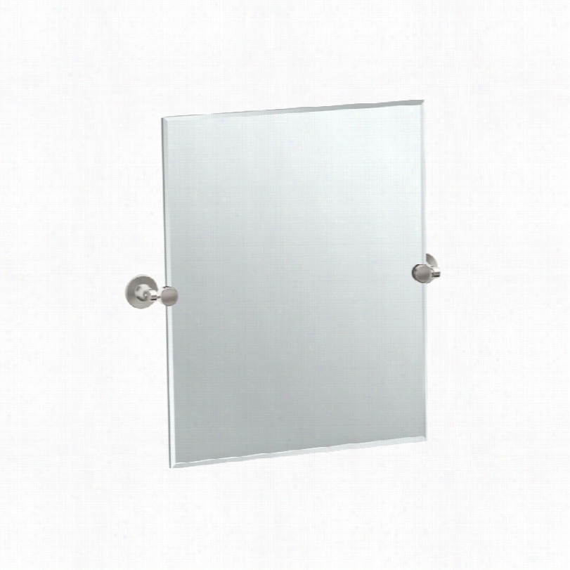 Contemporary Gatco Max Satin Nickel Rectnagular Mirror-23 1/2x24