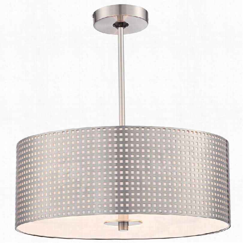 Contemporary George  Kovacs Grid Brushed Nickel Modern 3-light P Endant