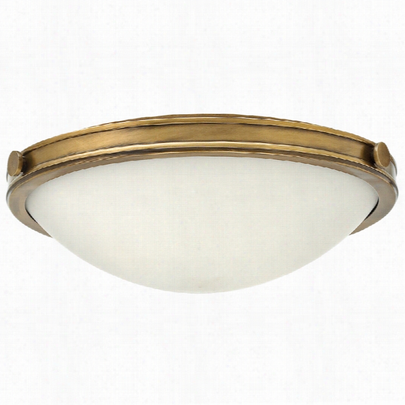 Contemporary Hinkley Foher Maxwell 19-inch-w Heritage Brass Ceiing Light