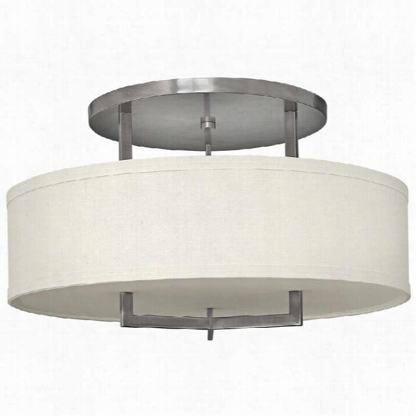 Contemporar Yhinkley Hampton 26" ;" Wide Antique Nickel Ceiling Light