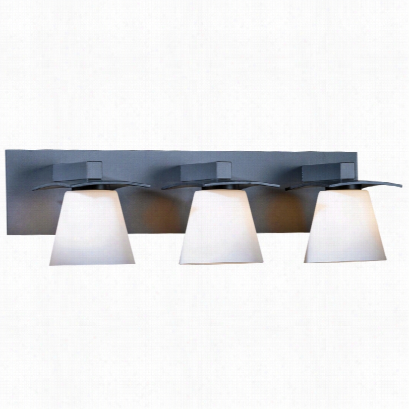Contemporrary Hubbardton Forge Wren Steel With Opal Bath Walll Sconce