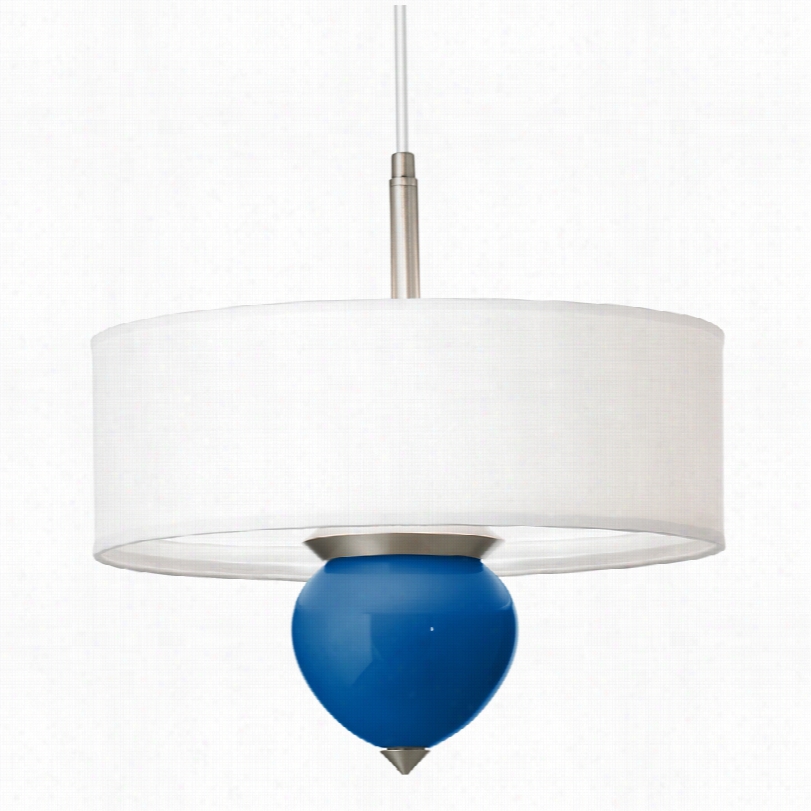 Contemporary Hyper Blue Cleo Glass 15-inch-w Pendant Chandelier