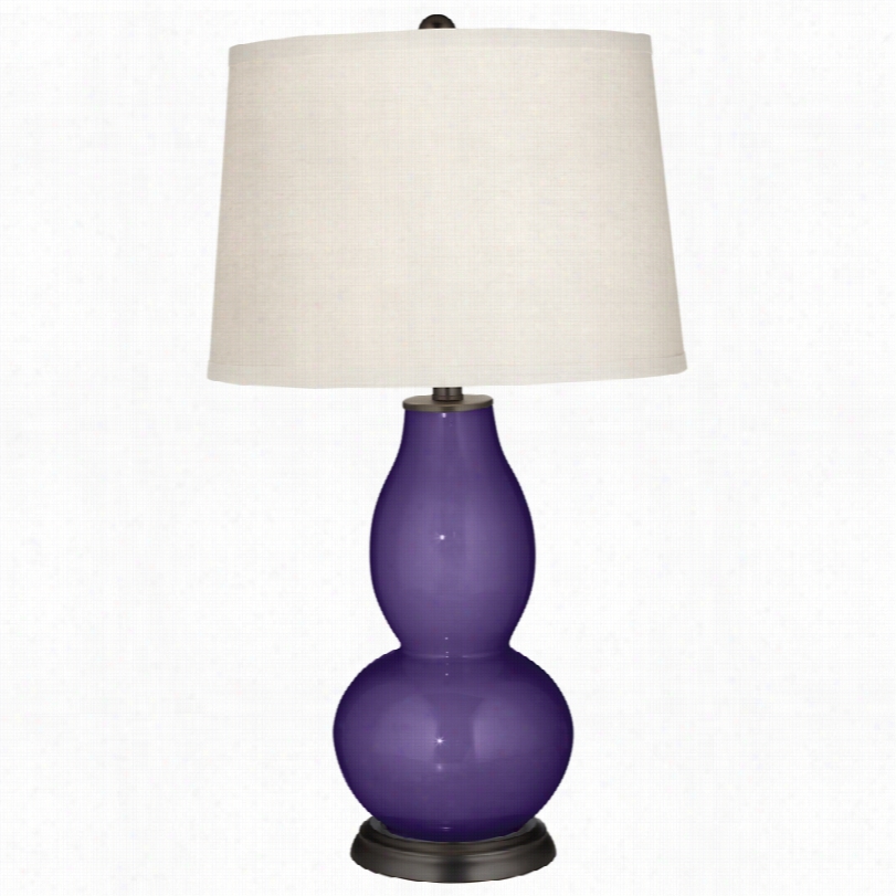 Contemporary Izmir Purple Double Gourd Glass Color Plus Table Lamp