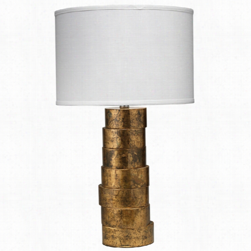 Contemporary Jamie Oyung Stacked Wood Gold 2-inch-h Table Lamp