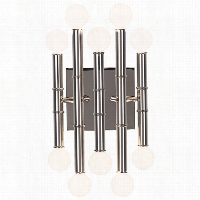 Contemporary Jonathaan Adler Meurice 12-inchh Polished Nickel Wall Sconce