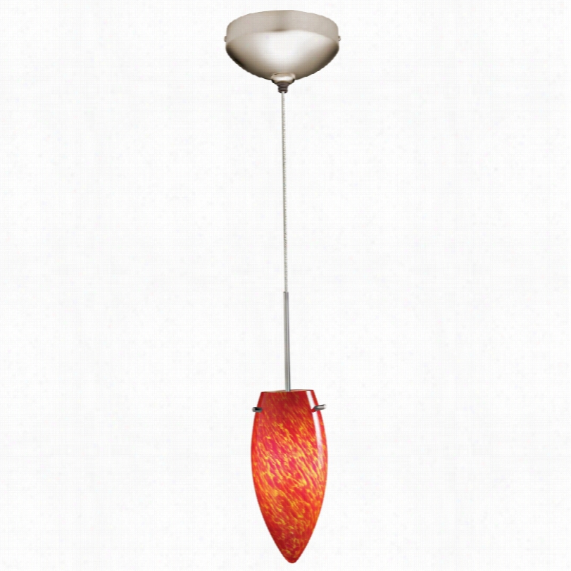 Contemporary  Juno Modern Inferno Flame Satin Nickel Led Mini Pendant